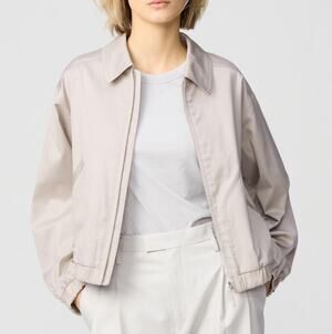 Uniqlo U Zip Up Short Blouson Bomber Jacket in Beige